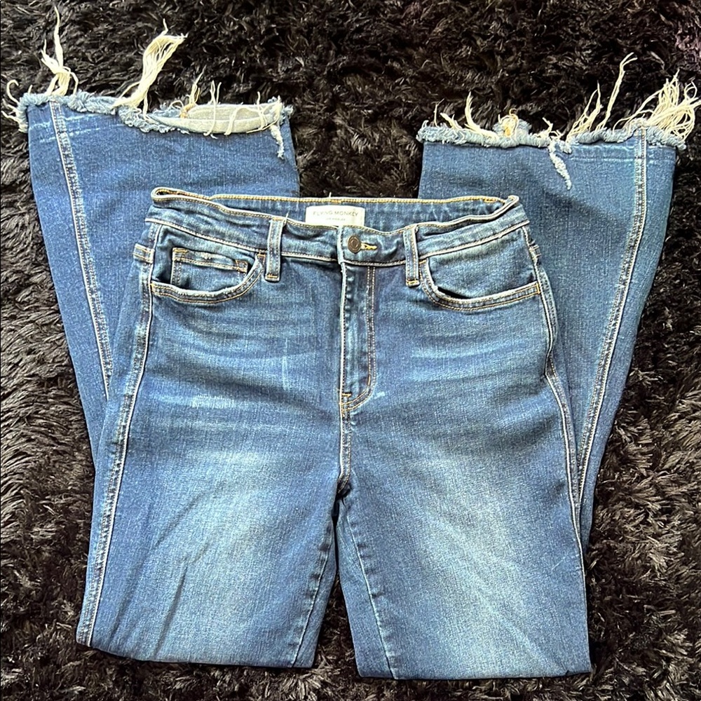 Flying Monkey Blue Flare Wide Leg Jeans